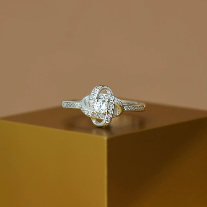 [Y@S@X] 925 Sterling Silver Inlaid Zircon Ring