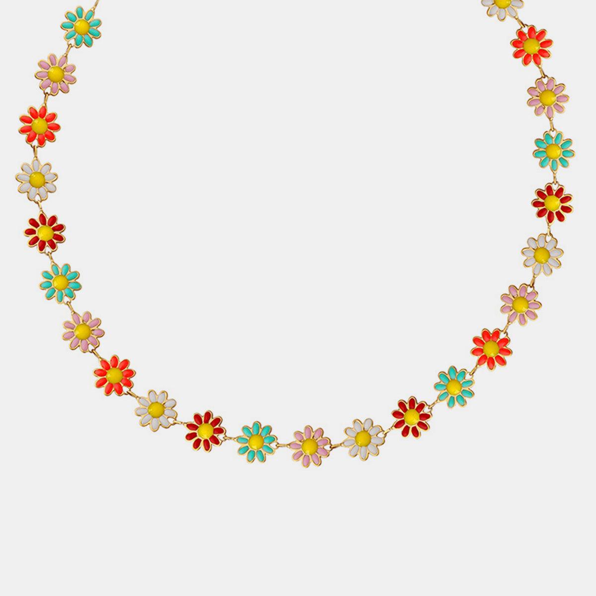 [M^L] Titanium Steel Oil Drip Flower Necklace