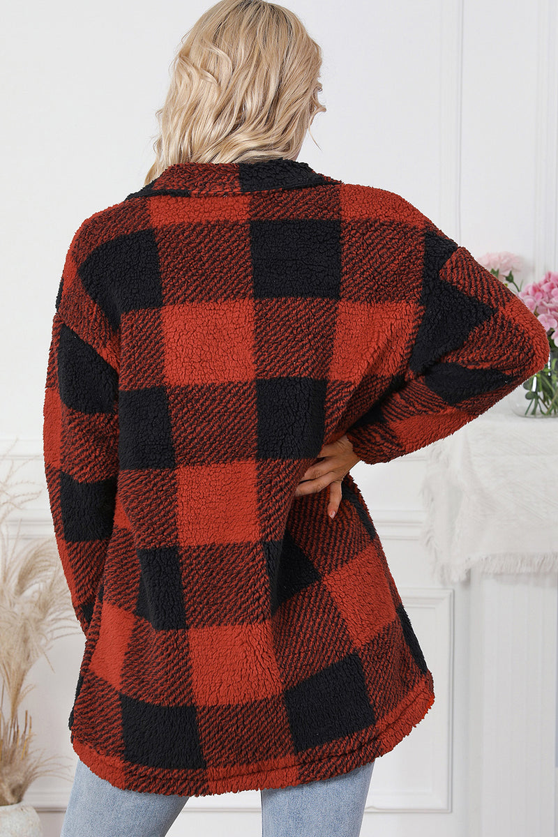 [SYNZ] Plaid Button Down Coat with Pockets