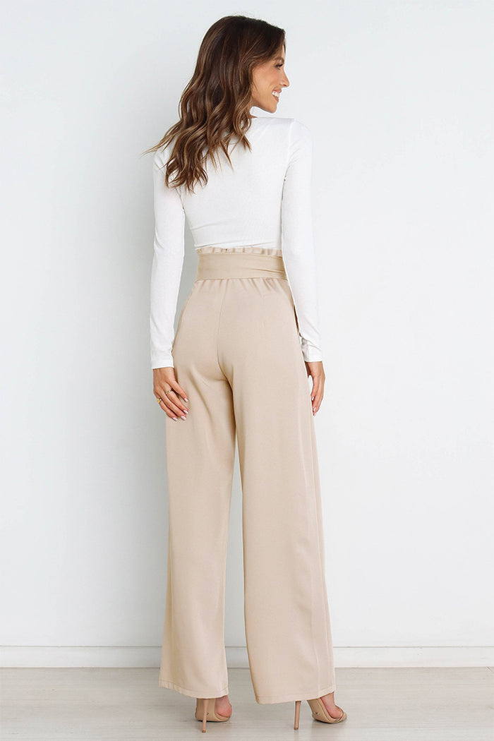 [MDML] Tie Front Paperbag Wide Leg Pants