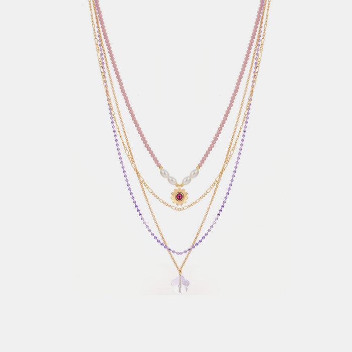 [Ken] Layered Flower Pendant Necklace