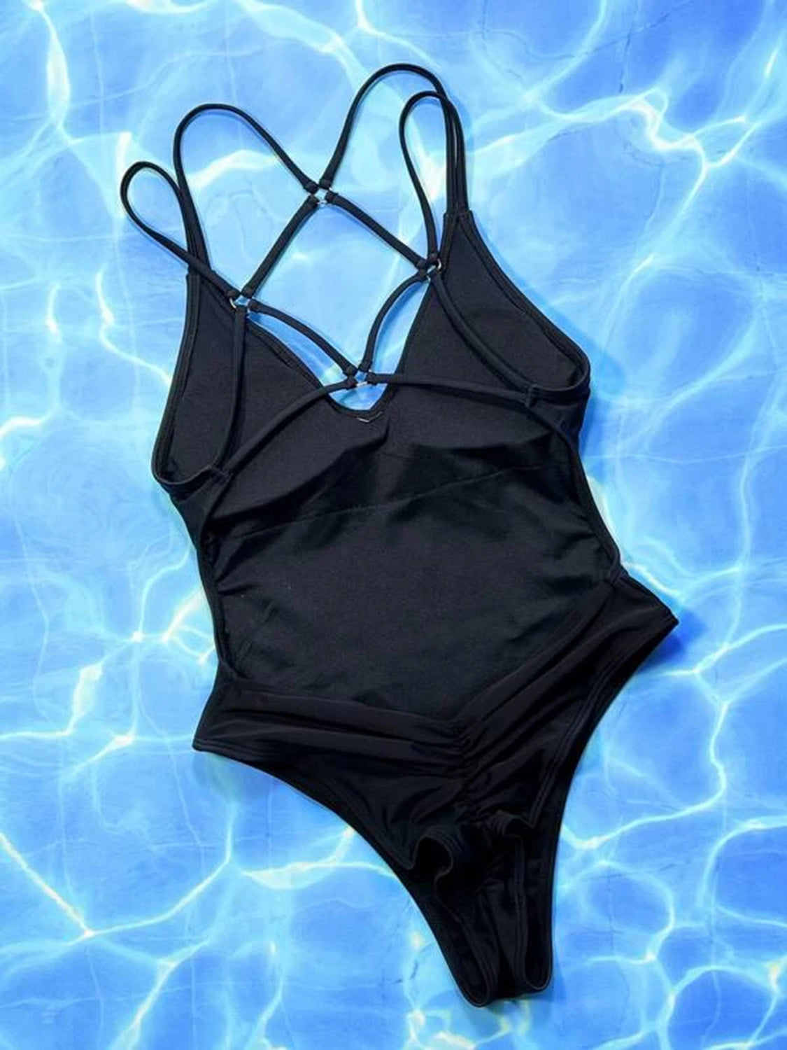 [C.Y.Y.Z] Crisscross V-Neck Sleeveless One-Piece Swimwear