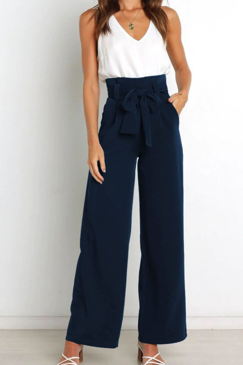 [MDML] Tie Front Paperbag Wide Leg Pants