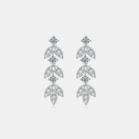 925 Sterling Silver Moissanite Leaf Earrings