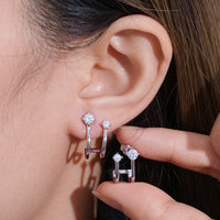 [AINUOSHI] Moissanite 925 Sterling Silver C-Hoop Earrings