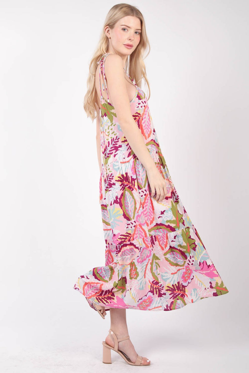 [VERY J] Tropical Printed Cami Midi Dress