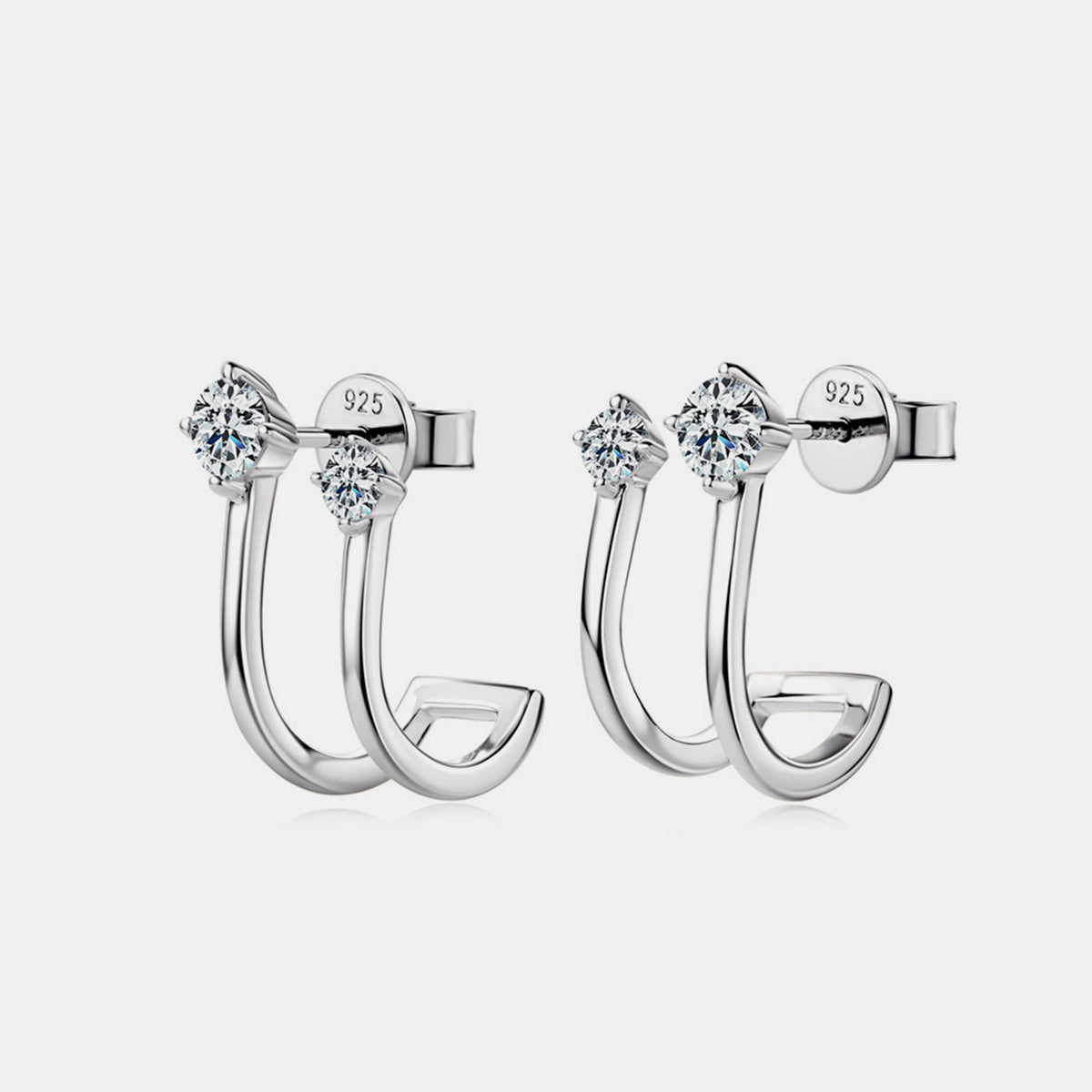 [AINUOSHI] Moissanite 925 Sterling Silver C-Hoop Earrings