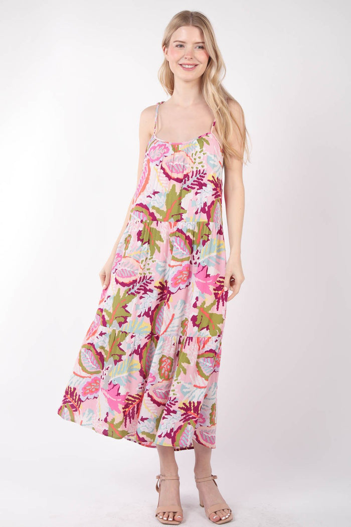 [VERY J] Tropical Printed Cami Midi Dress