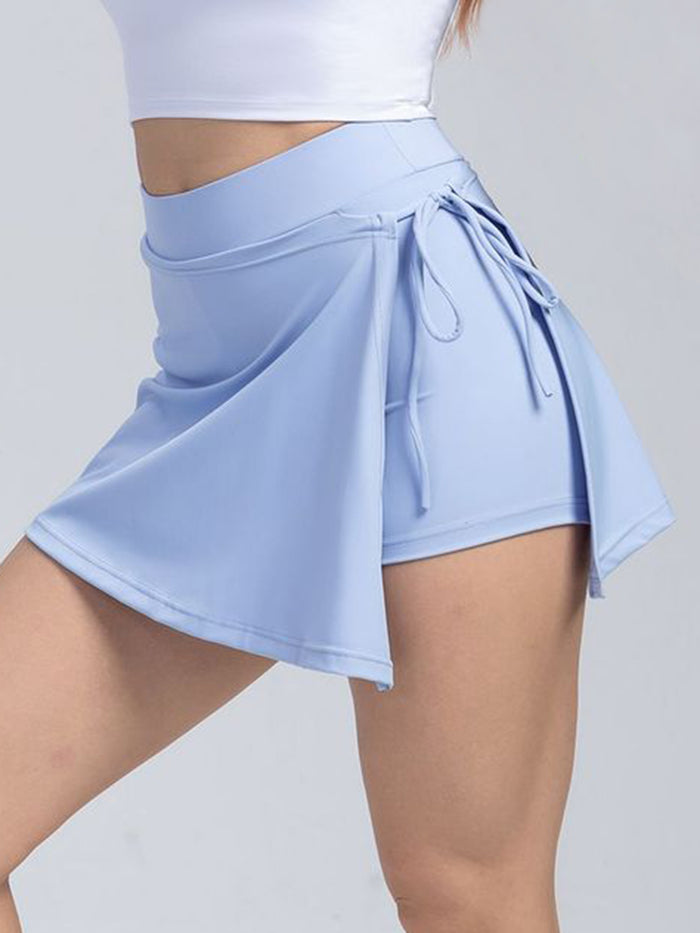 [Y&Z] Tied High Waist Active Shorts