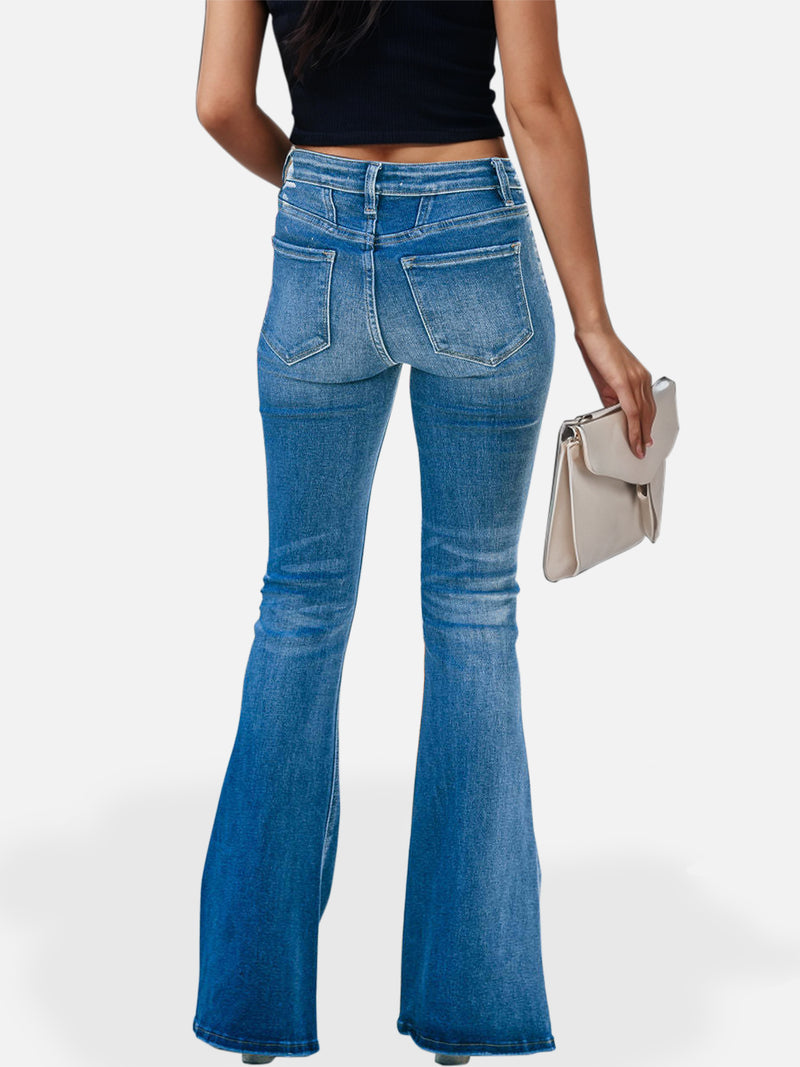 [Y.Y@Denim] Button Fly Bootcut Jeans with Pockets