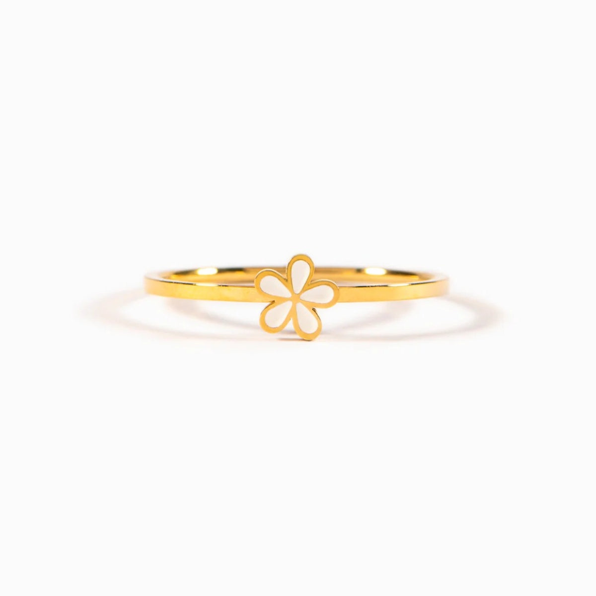 [Y@S@X] 925 Sterling Silver Enamel Flower Ring