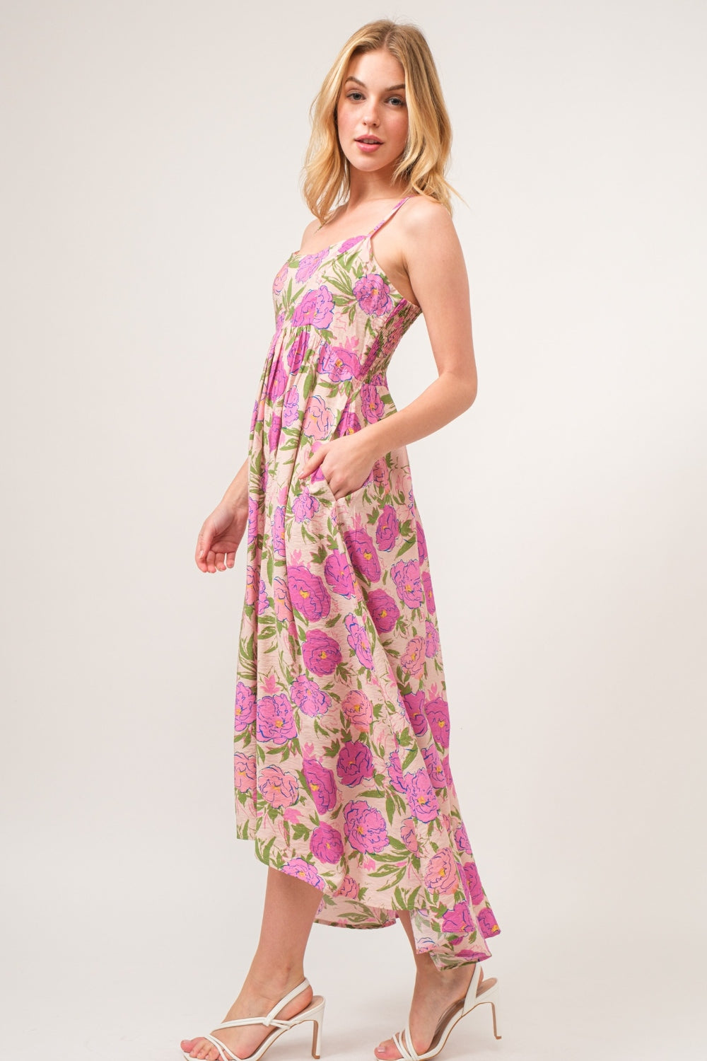 [And The Why] Floral High-Low Hem Cami Dress