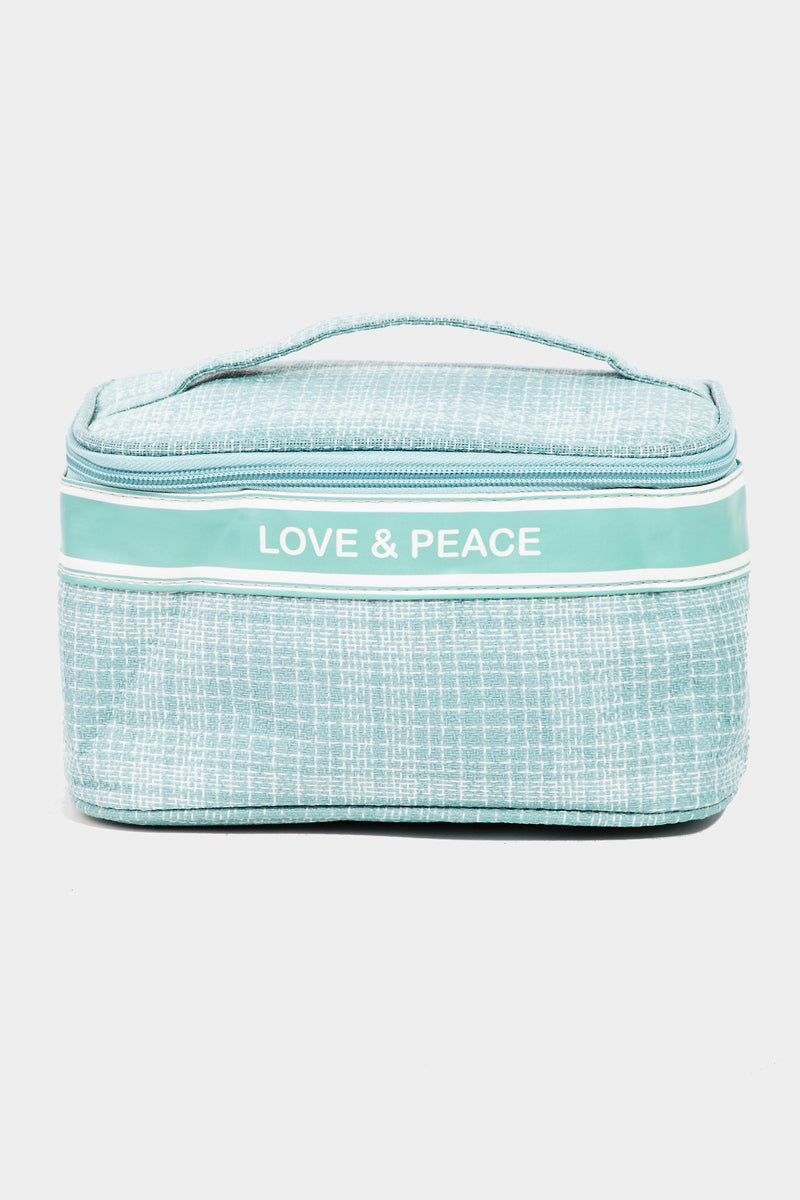 Love & Peace Striped Handle Bag